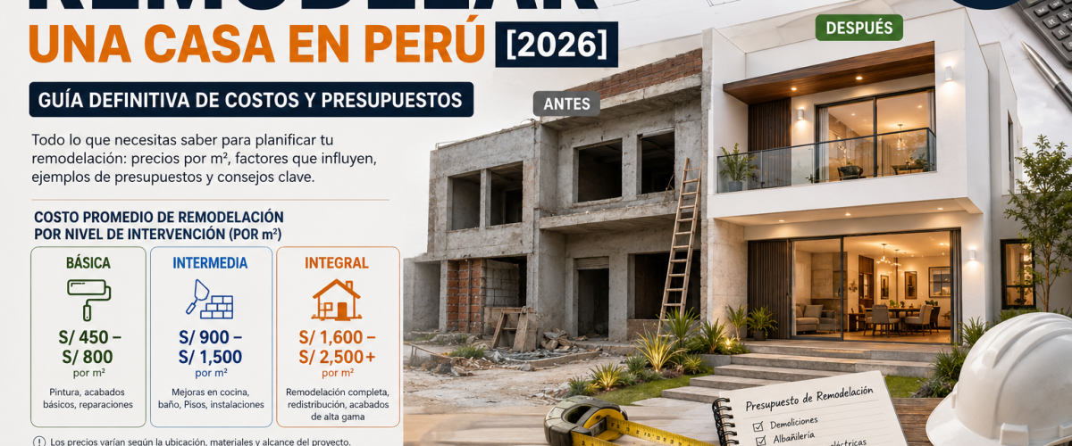Cuánto Cuesta Remodelar una Casa en Perú [2026]: Guía Definitiva de Costos y Presupuestos