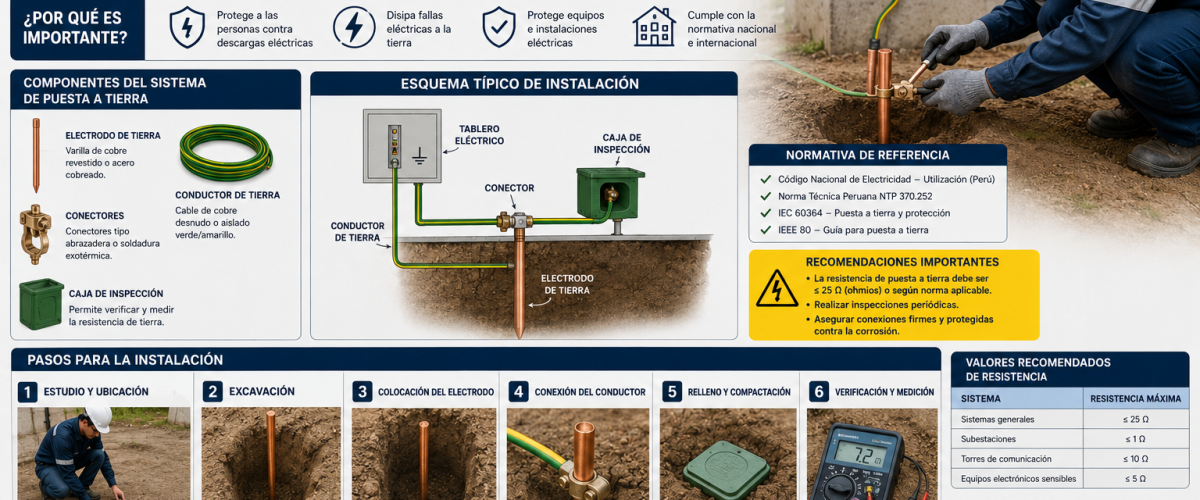 Puesta a Tierra Profesional: Guía Técnica para Hogares, Oficinas y Fábricas según la Normativa REBT 2026